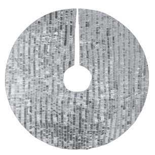 Silver sequins, glamorous seamless background. brushed polyester tree skirt