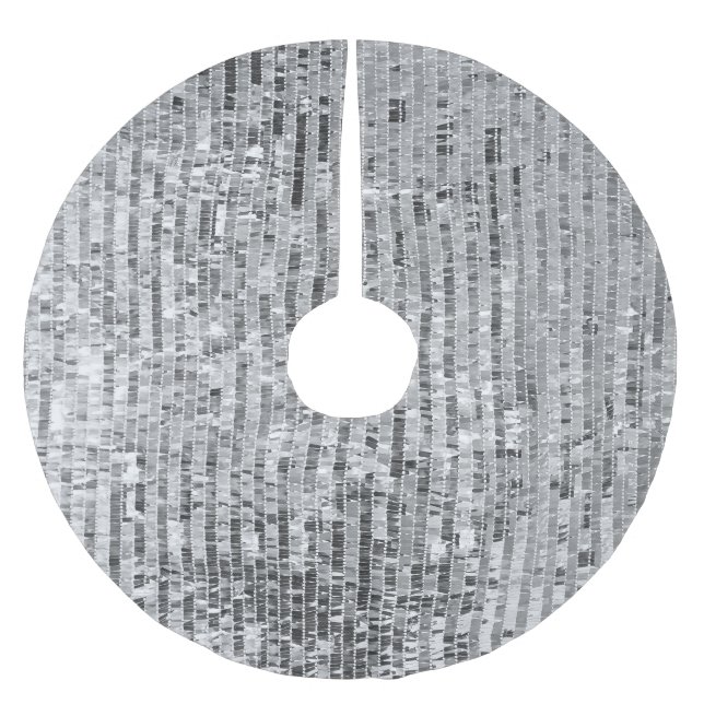 Silver sequins, glamorous seamless background. brushed polyester tree skirt (Front)
