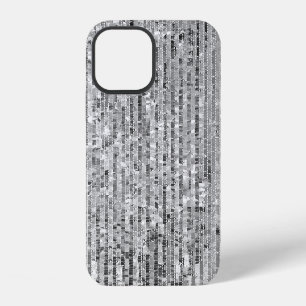 Silver sequins, glamorous seamless background. iPhone 12 case