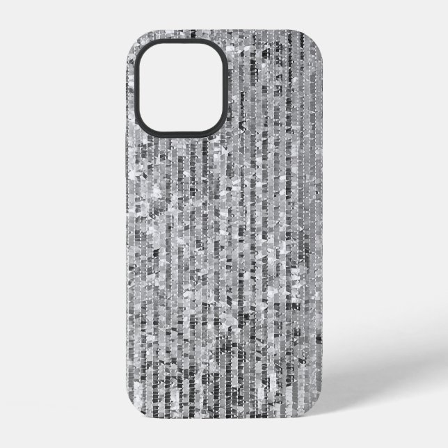Silver sequins, glamorous seamless background. iphone case (Back)