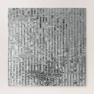 Silver sequins, glamorous seamless background. jigsaw puzzle