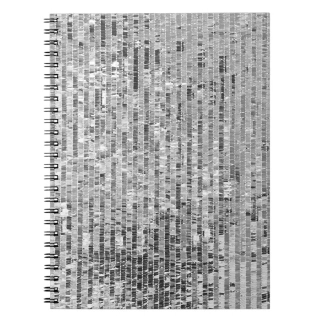 Silver sequins, glamorous seamless background. notebook (Front)