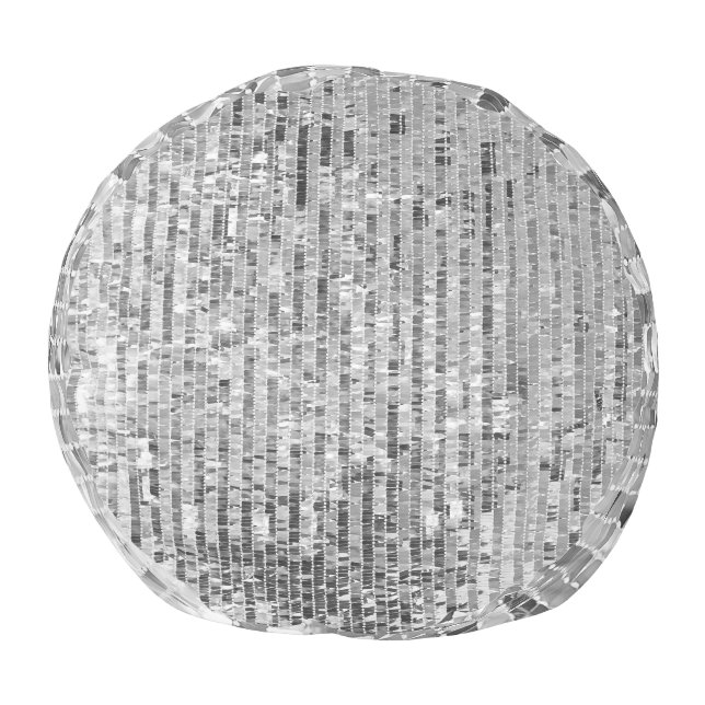 Silver sequins, glamorous seamless background. pouf (Bottom)