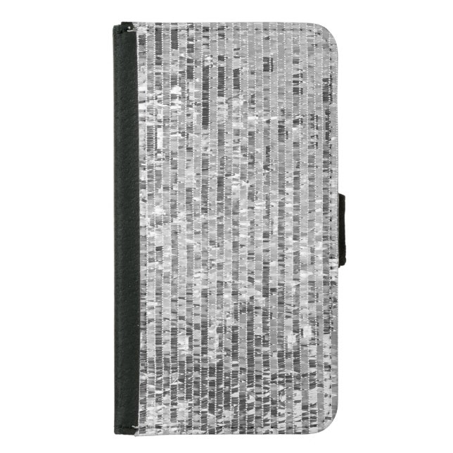 Silver sequins, glamorous seamless background. samsung galaxy wallet case (Front)