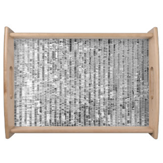 Silver sequins, glamorous seamless background. serving tray