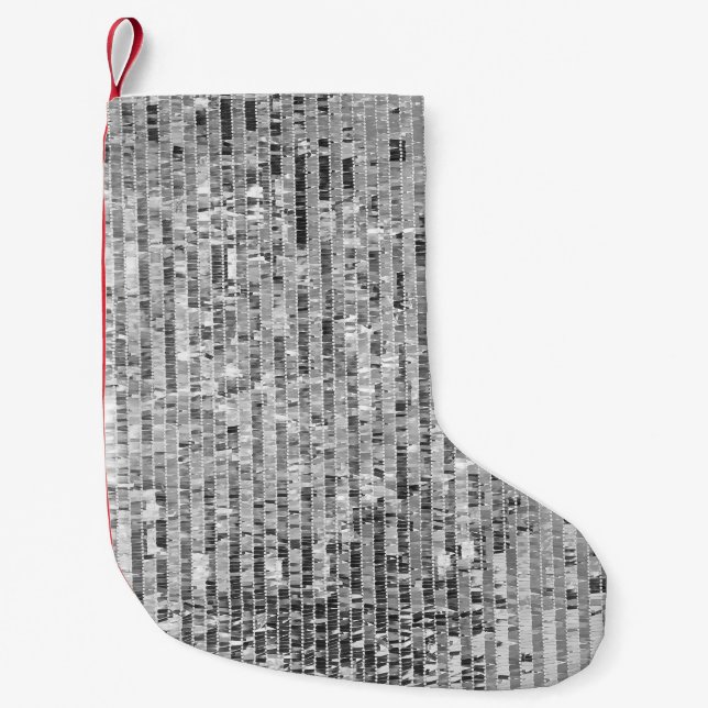 Silver sequins, glamorous seamless background. small christmas stocking (Front)