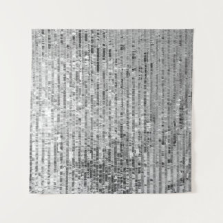 Silver sequins, glamorous seamless background. tapestry
