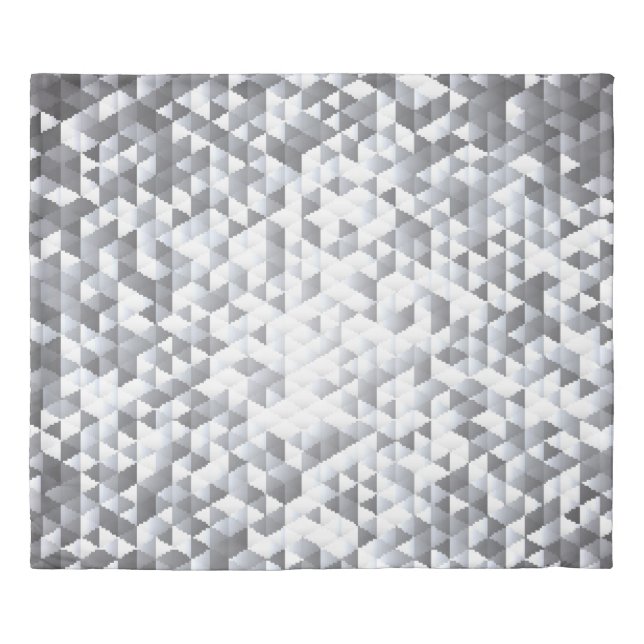 Silver Sequins: Glittering Mosaic Background Duvet Cover (Front)