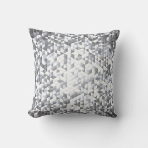 Silver Sequins: Glittering Mosaic Background Throw Pillow