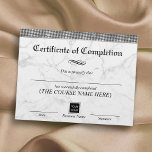 Silver Sequins Marble Certificate Completion Award<br><div class="desc">Modern Silver Sequins Border Marble Certificate of Completion Awards.</div>