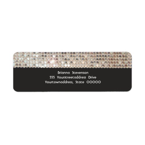 Silver Sequins Return Address Labels