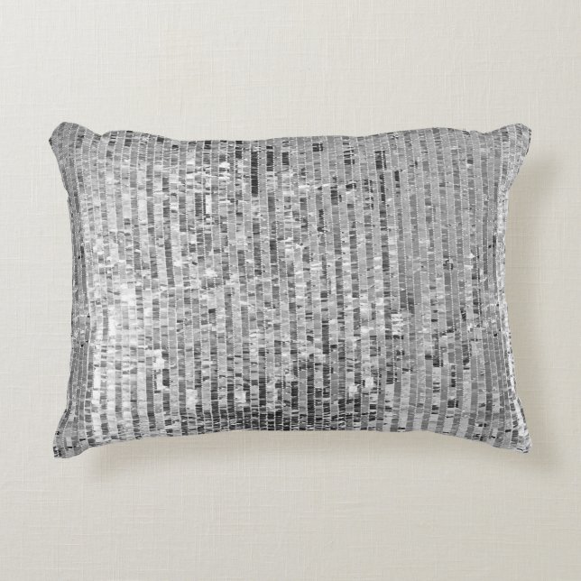 Silver sequins seamless pattern accent pillow (Front)