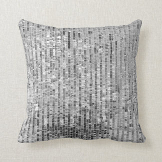 Silver sequins seamless pattern throw pillow