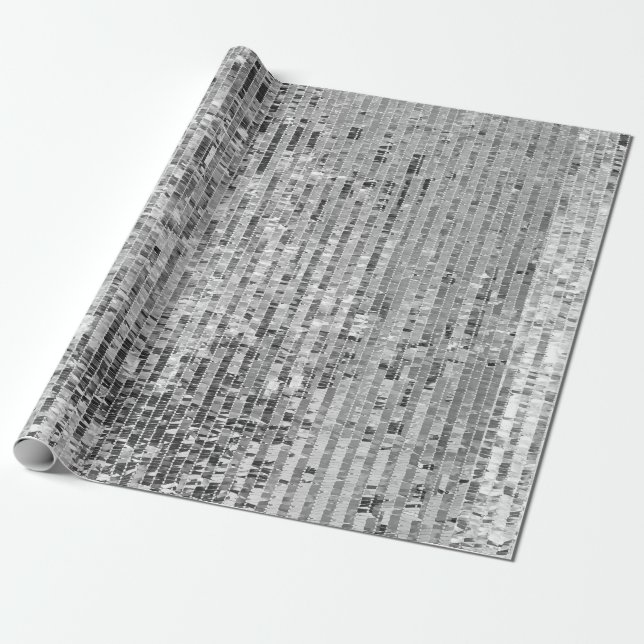 Silver sequins seamless pattern wrapping paper (Unrolled)
