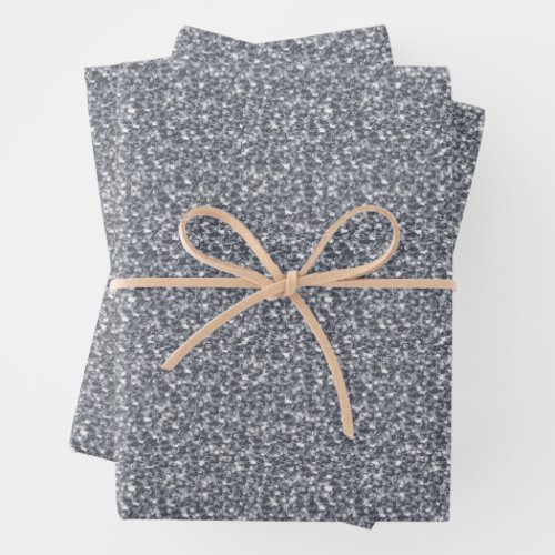 Silver Sequins Sparkling Wrapping Paper Sheets