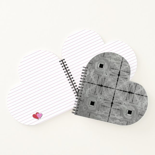 Silver Serenade Heart Shaped Spiral Notebook (Inside)