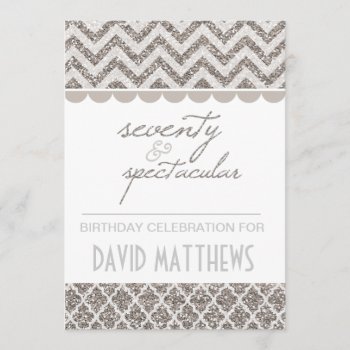Silver Seventy And Spectacular Birthday Invite by birthdayTshirts at Zazzle