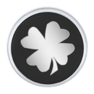 Silver Shamrock Finish Lapel Pin