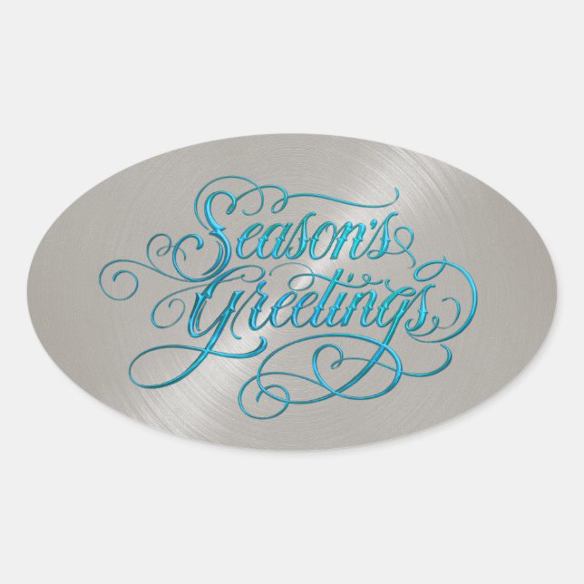 Silver Sheen Season's Greetings Sticker (Front)
