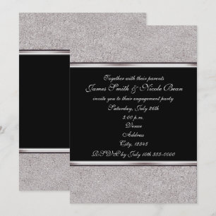 Silver Shimmer & Black Elegant Event Invitations