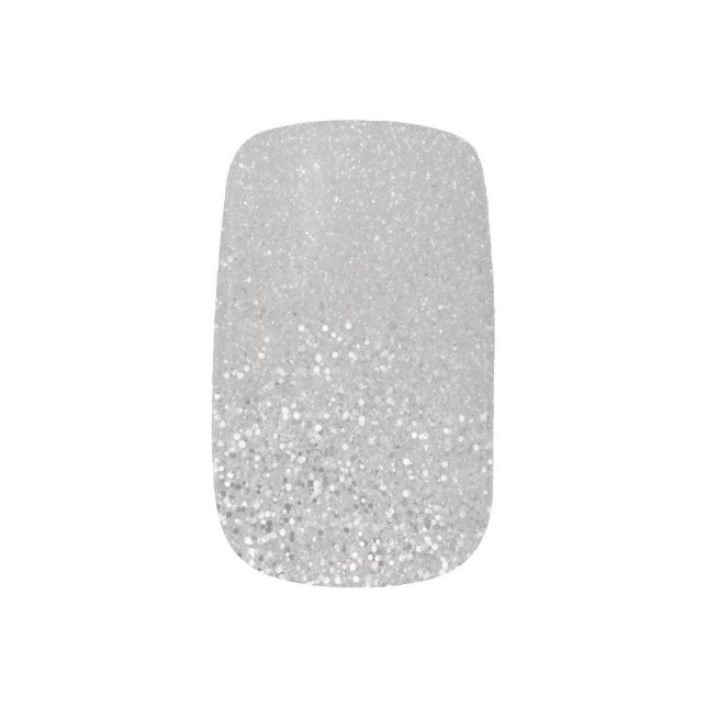 Silver Shimmer Glitter Dust Minx Nail Art (Left Thumb)