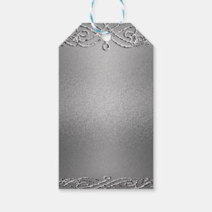 Silver Shimmer Glitter Template Background Gift Tags