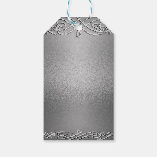 Silver Shimmer Glitter Template Background Gift Tags