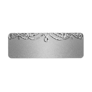 Silver Shimmer Glitter Template Background Label