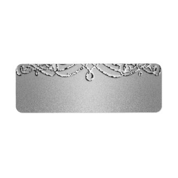 Silver Shimmer Glitter Template Background Label by bestcustomizables at Zazzle