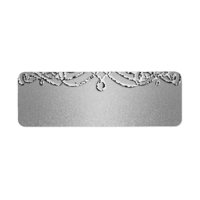 Silver Shimmer Glitter Template Background Label (Front)
