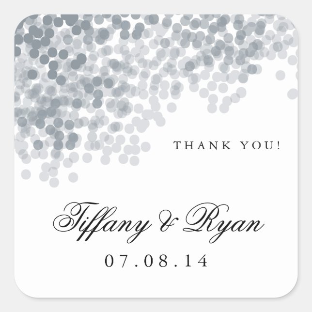 Silver Shimmer Light Shower Favor Stickers (Front)