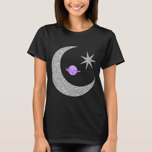 Silver Shimmery Moon  Star T_Shirt
