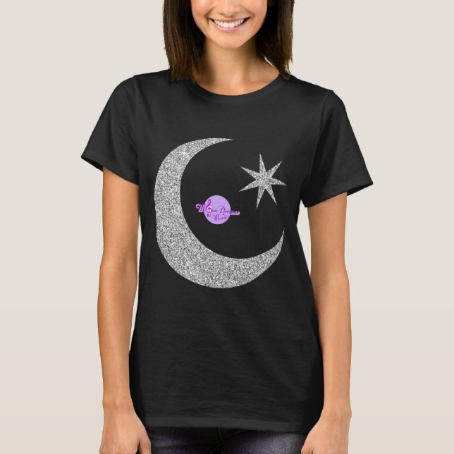 Silver Shimmery Moon & Star T-Shirt (Front)