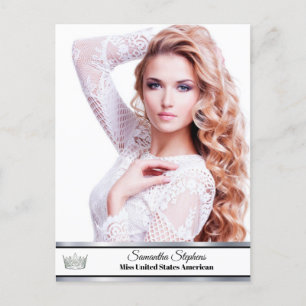 Silver Shine Custom Pageant Promo Card Postcard