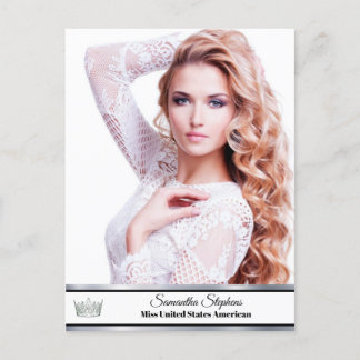 Silver Shine Custom Pageant Promo Card Postcard
