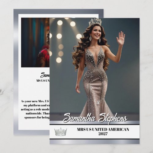 Silver Shine Pageant Platform Signature Card