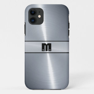 Silver Shiny Stainless Steel Metal 12 iPhone 11 Case