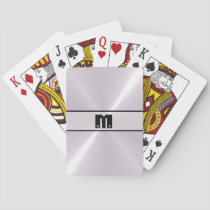 Silver Shiny Stainless Steel Metal 5 Poker Cards