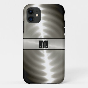 Silver Shiny Stainless Steel Metal 9 iPhone 11 Case