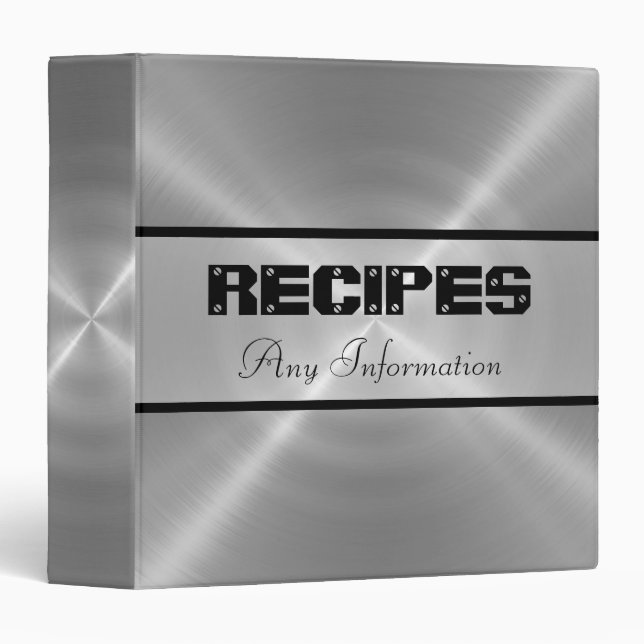 Silver Shiny Stainless Steel Metal Binder (Front/Spine)