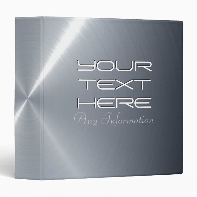 Silver shiny stainless steel metal binders 3 (Front/Spine)
