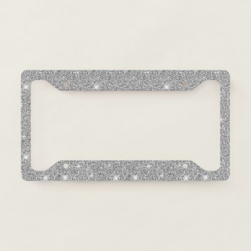 Silver Shiny Stars Lovers Brilliant Sparkle girl License Plate Frame