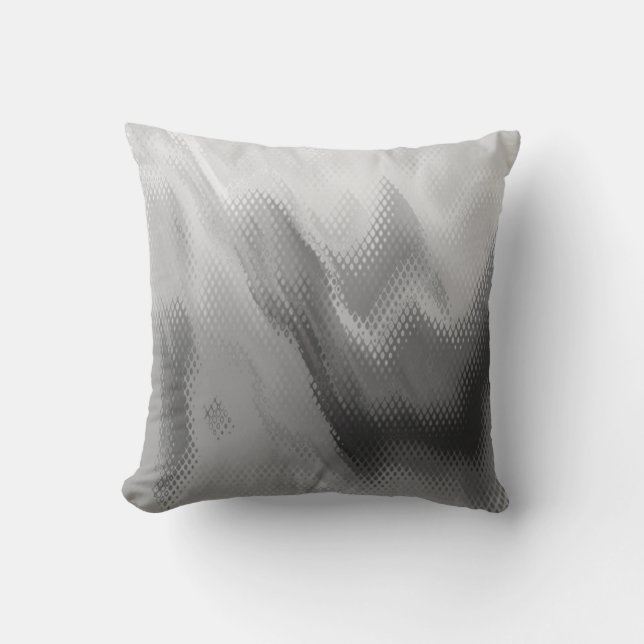 Silver shiny textured throw pillow (Front)