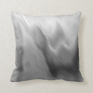 Silver shiny textured throw pillow