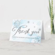 Silver Showflakes Winter Baby Shower Thank You
