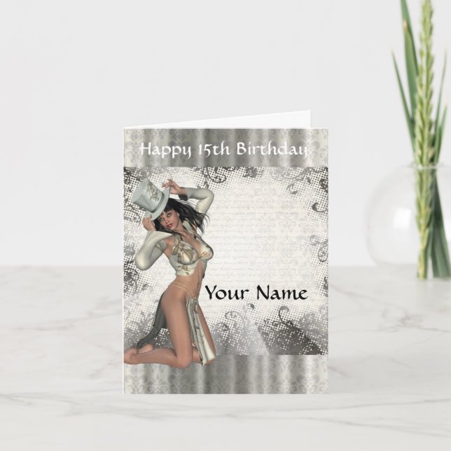 Silver showgirl 15th birthday card (Front)