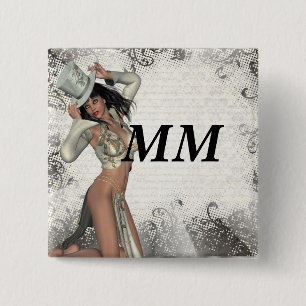 Silver showgirl button