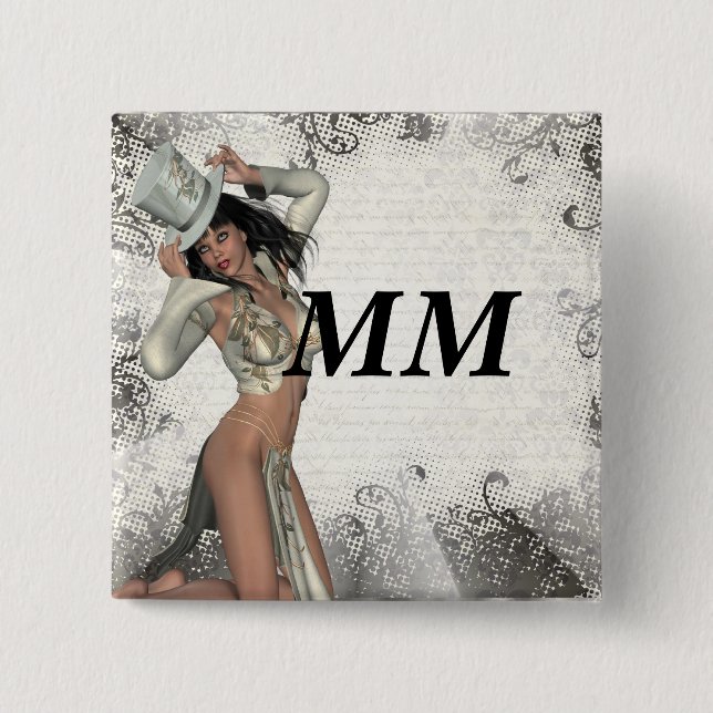 Silver showgirl button (Front)
