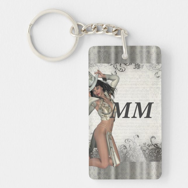 Silver showgirl keychain (Front)