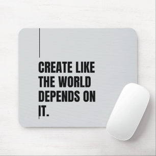 Silver Silk, Black Typography Artists Powerful Mouse Pad